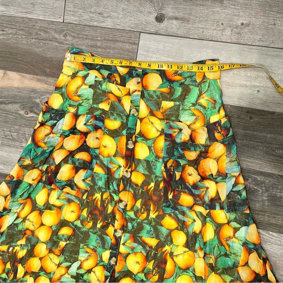 Maeve by Anthropologie Summer Orchard Midi Skirt Size 12 Orange Print - Picture 7 of 14